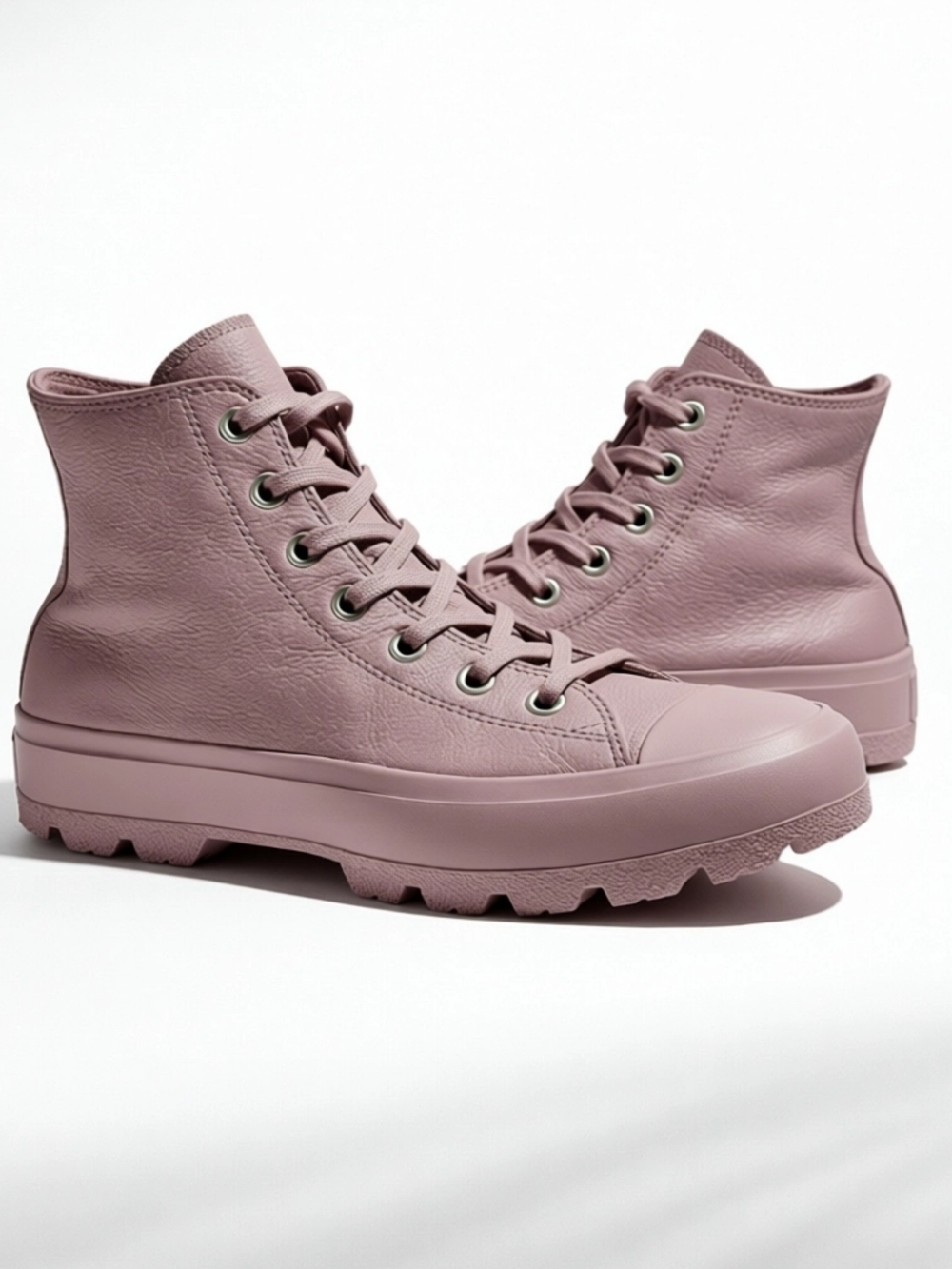Converse Chuck Taylor All Star Lugged Hightop Sneakers Papyrus Mouse Grey Mauve